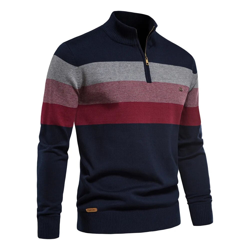 Aukusti - Gestreepte Zip-up Trui