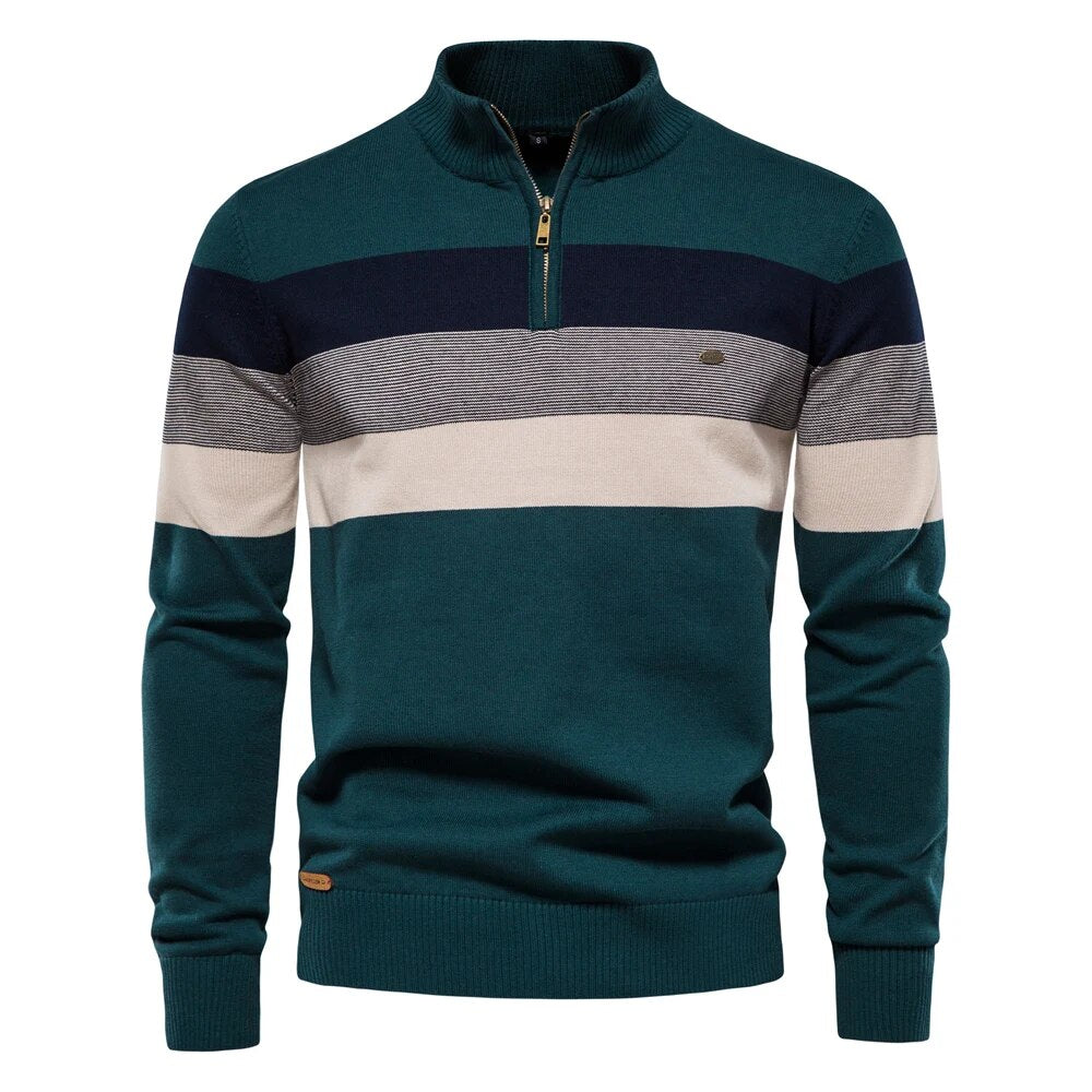 Aukusti - Gestreepte Zip-up Trui