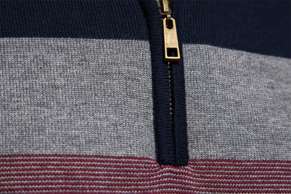 Aukusti - Gestreepte Zip-up Trui