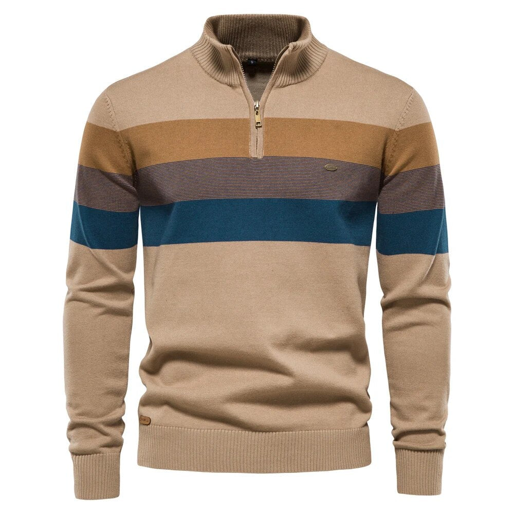 Aukusti - Gestreepte Zip-up Trui