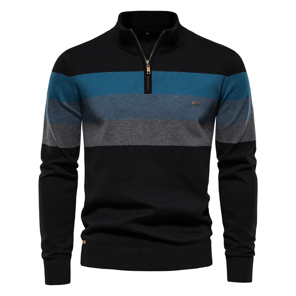Aukusti - Gestreepte Zip-up Trui